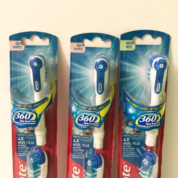 3 Packs Colgate 360 Whole Mouth Clean  Soft Replacement Heads 2 Soft 1 Med - Picture 3 of 12